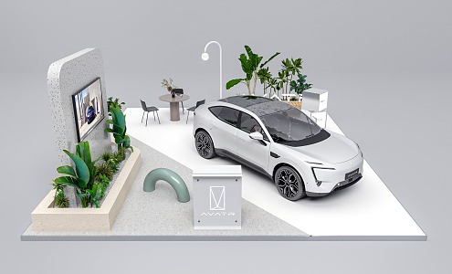 Avita Atrium Trade Show New Energy Electric Vehicle Avita 12 Auto Show 3d model