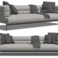 modern double sofa fabric double sofa 3d model