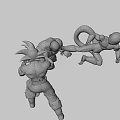 Game and Movie Characters in Intense Fighting Action with Super Saiyan and Alien Warriors