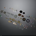 Scene Building Components With Various Shapes Basic Modules And Decorative Elements