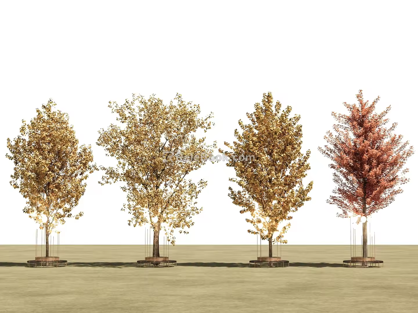 Trees Landscape Trees Street Trees Maple Trees Cherry Blossom Trees Red Maple Spring Summer Autumn Winter Four Seasonal Trees Apple Trees Orange Trees Peach Trees 3d model