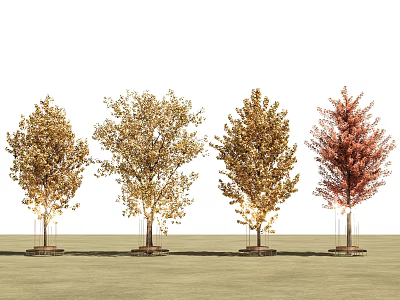Trees Landscape Trees Street Trees Maple Trees Cherry Blossom Trees Red Maple Spring Summer Autumn Winter Four Seasonal Trees Apple Trees Orange Trees Peach Trees 3d model