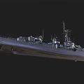 Military Warship With Deck Weapon Systems Radar Antenna And Bridge Structure
