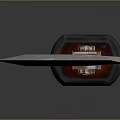Long Serrated Blade Weapon With Sharp Edge And Black Red Handle