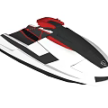 Modern White Black Red Jet Ski With Sleek Hull And Comfortable Seat