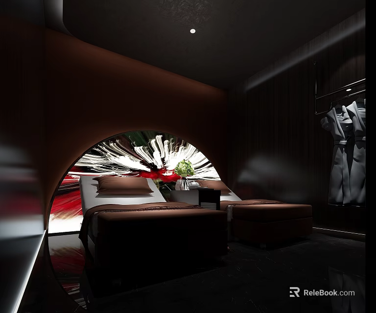 Elegant Clubhouse Interior Design With Plush Sofas Artwork And Ambient Lighting 3d model 