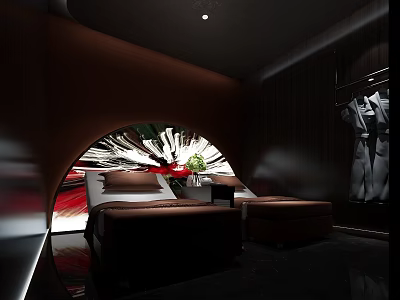 Elegant Clubhouse Interior Design With Plush Sofas Artwork And Ambient Lighting 3d model