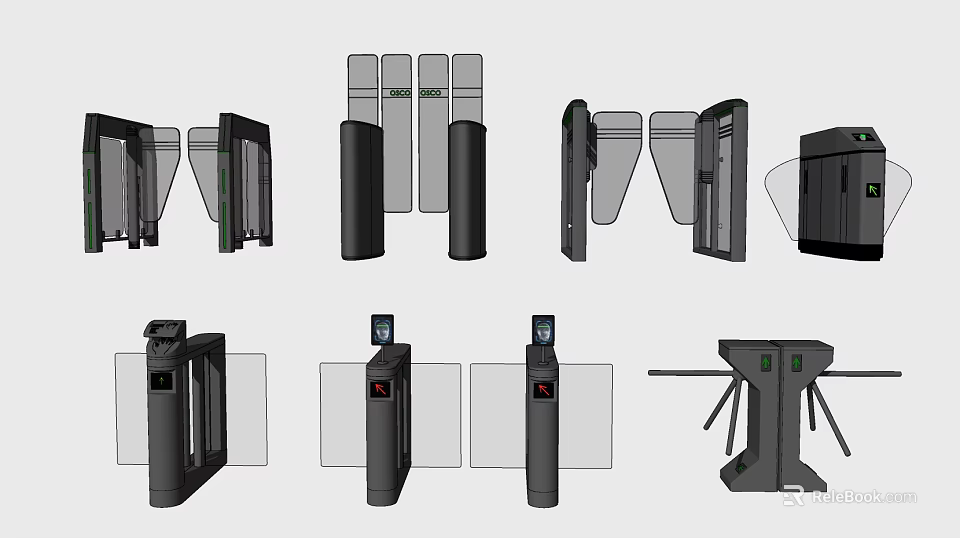 Automatic Turnstile Gates For Public Facilities Access Control Systems 3d model 