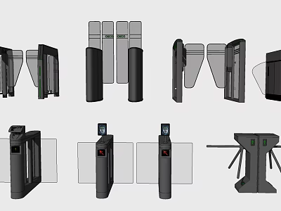 Automatic Turnstile Gates For Public Facilities Access Control Systems 3d model