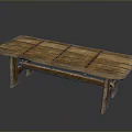 Rustic Solid Wood Dining Table With Plank Top And Sturdy Wooden Legs