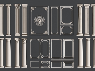 Roman Column Line 3d model