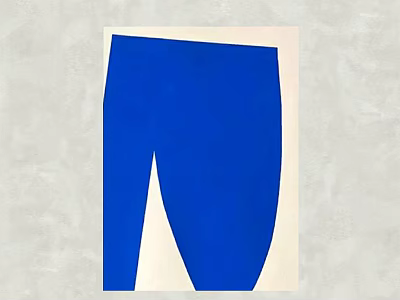 Minimalist Blue Pants Design With Sleek Silhouette On Light Background 3d model