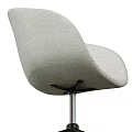 Modern Table and Chair Set with Gray Fabric Chair Black Metal Frame and Wheels