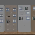 Modern Office File Cabinets With Glass Doors Drawers And Organized Folders