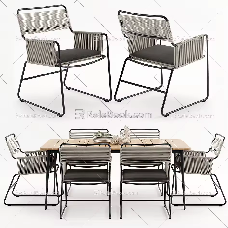 Table and chair combination 3d model