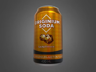 ORIGINIUM SODA Golden Can Sanity 420 ML Refreshing Carbonated Soft Drink 3d model