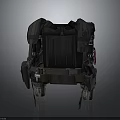 Functional Mechanical Techwear Backpack With Heavy Duty Straps And Metal Support Frame 3d model