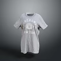 Classic Gray T-shirt With Circumference 9 Print And New York Design