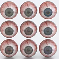 Realistic Human Eyes Arranged in Grid with Detailed Iris and Blood Vessels