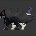 Two Cartoon Animal Characters With White Blue Mane And Black Red Eye Features