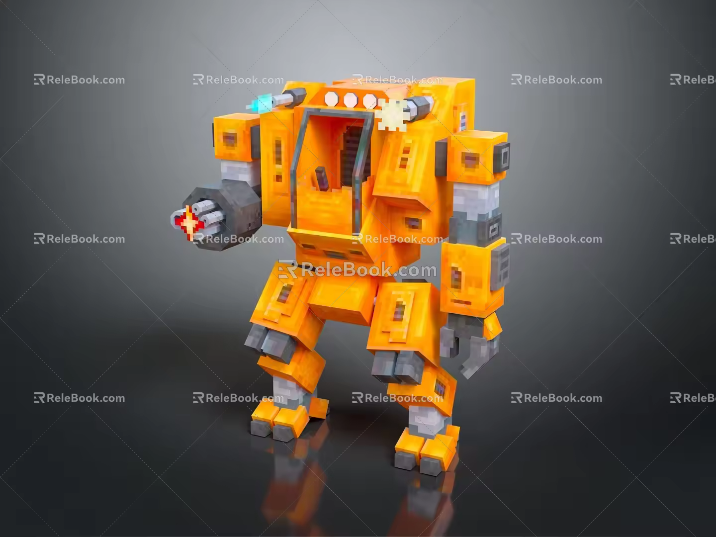 modern robot voxel robot 3d model