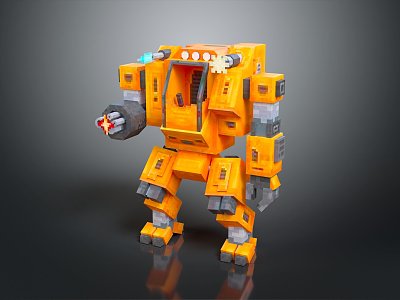 modern robot voxel robot 3d model