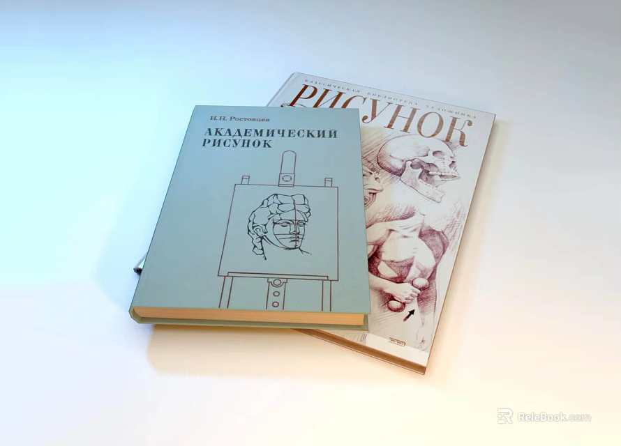 Two Books With Light Blue Cover And Philosophy Title Featuring Artwork And Illustrations 3d model 