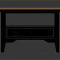 Stylish Black Coffee Table With Brown Wooden Top And Three Drawers