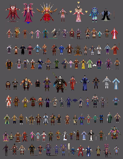 Diverse Characters And Creatures Collection With Colorful Costumes And Unique Designs 3d model