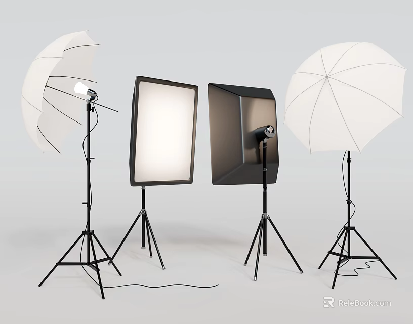 Professional Photography Lighting Equipment With Softbox Reflective Umbrella And Tripod 3d model 
