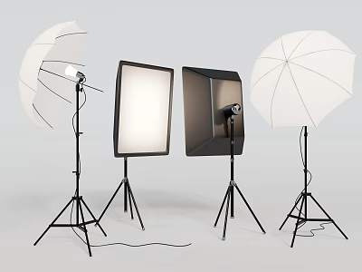Professional Photography Lighting Equipment With Softbox Reflective Umbrella And Tripod 3d model