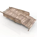 Wooden Platform Structure Composed Of Planks With Extended Wooden Frames