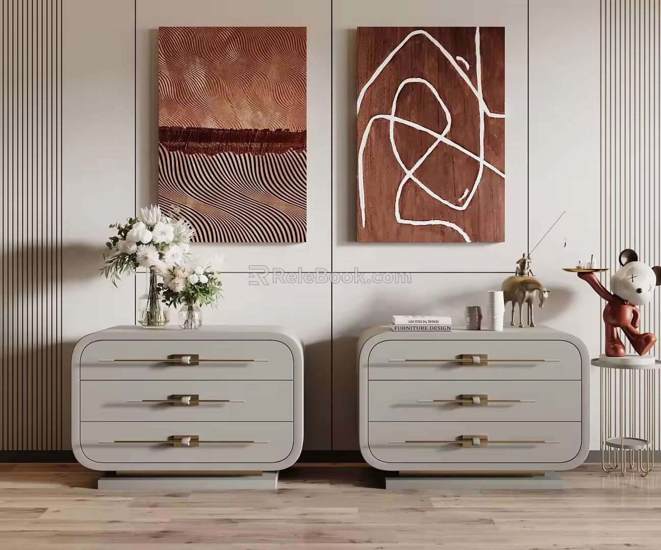 Modern bedside table 3d model