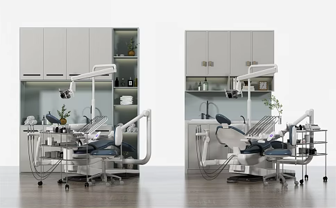 Modern dental chair dental treatment equipment console cabinet combination 3d model