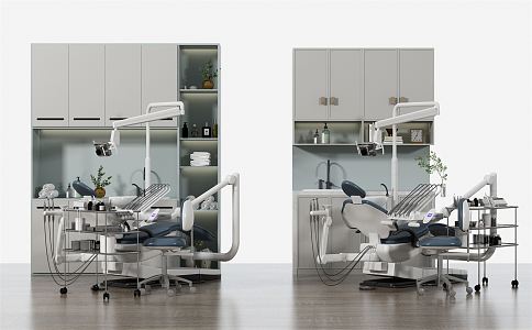 Modern dental chair dental treatment equipment console cabinet combination 3d model