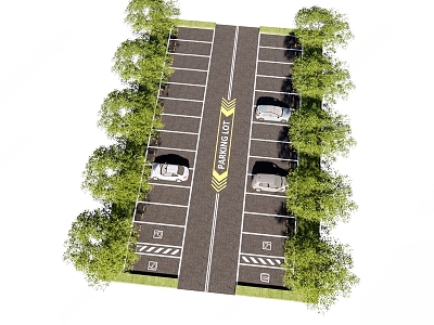 Outdoor parking Parking Accessible parking Parking 3d model