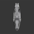 Gray and White Camouflage Shark 3D Model with Sharp Edges Tail Fins on Black Background