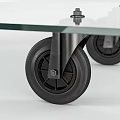 FontanaArte Wheeled Table With Glass Top By Carlo Azucena 1950