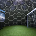 Futuristic New Moon Base With Hexagonal Structure And Green Interior Habitat