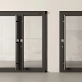 Modern Entrance Door Design With Glass Panels And Black Metal Frame