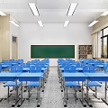 Ordinary classroom renderings 3d model