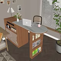 Nordic Bar Chair Combination Bar Chair Combination 3d model