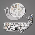 Snail And Whale Shaped Decorative Wall Board With Memos And Notes 3d model