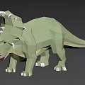 Low Poly 3D Reptile Dinosaur Models With Various Sizes Group
