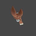 Playful Brown Cartoon Rabbit With Big Ears Red Bow Tie And Cheerful V Sign