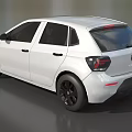 White Compact Hatchback Car With Modern Design And Black Wheels 3d model