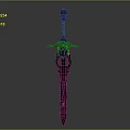 Medieval Decorative Sword With Intricate Hilt Design And Ornate Reflective Blade