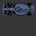Streamlined Blue Single Seat Race Car With Black Red Rimmed Wheels And Shiny Body