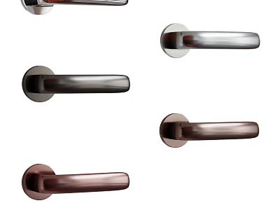 Modern Door Handles With Various Color Options For Home Interior Design 3d model