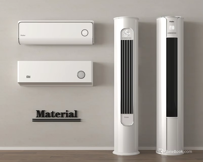 Modern Wall Mounted and Floor Standing Air Conditioning Fans with Quality Material Design 3d model 